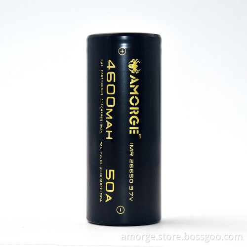 Amorge IMR26650 3.7V 4600mAh 50A High Drain Rechargeable Battery
